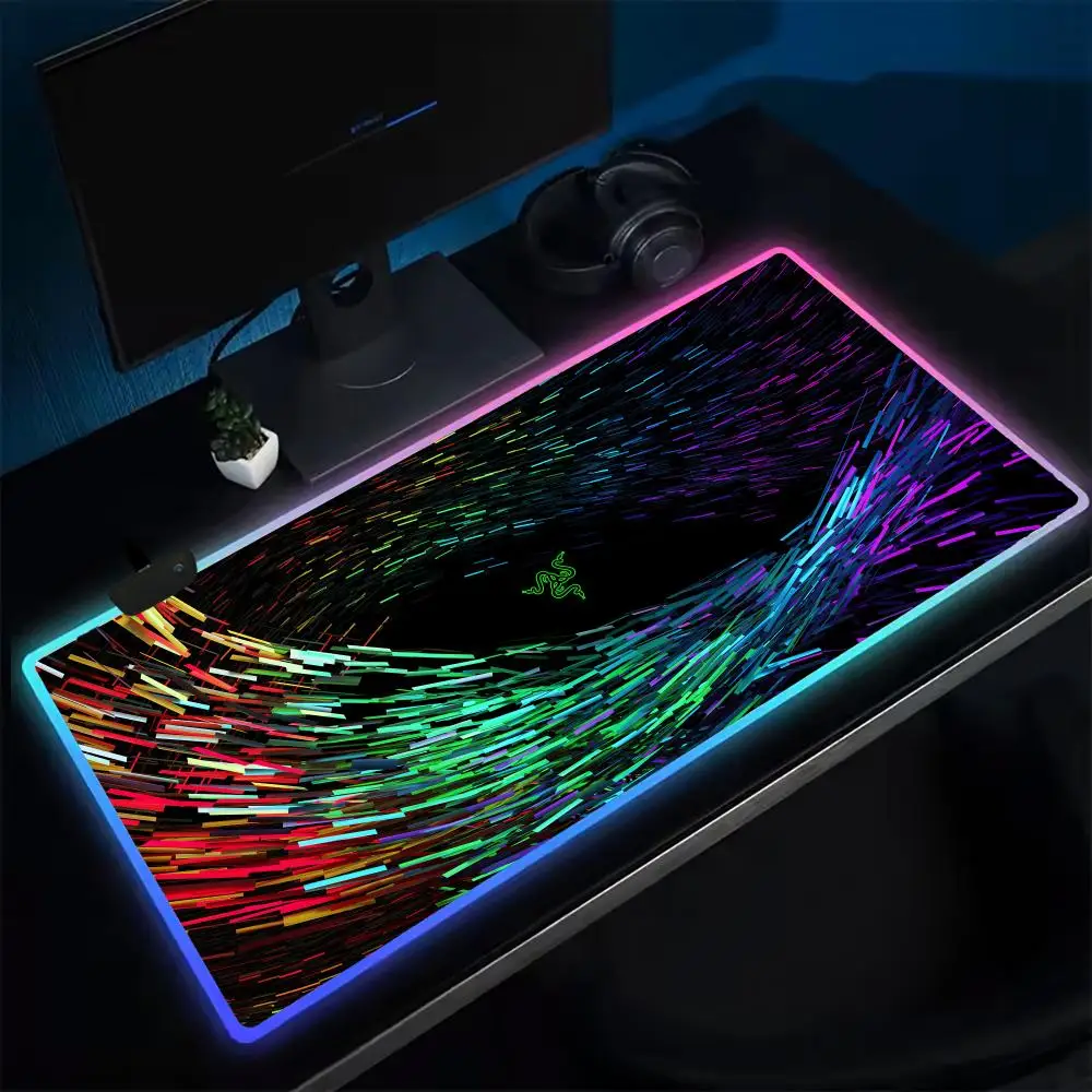 Game RAZER Mouse Pad Anime Gaming Mouse Pad LED Table Pads Backlit Rubber Desktop XXL RGB Desk Mats