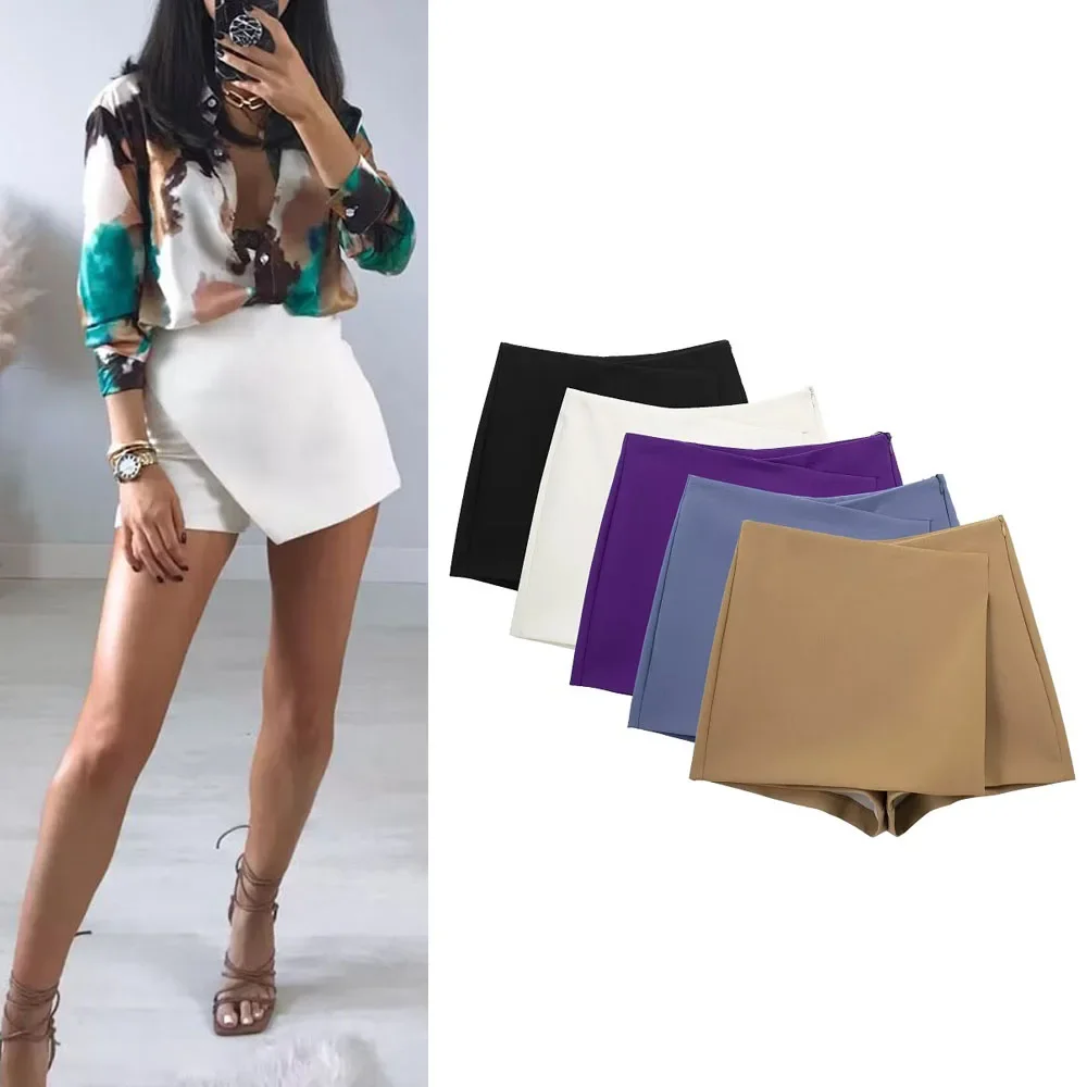 

New Women High waist Short Woman Fashion Culottes Asymmetric Shorts Skirt 2025 Summer Skirt Shorts y2k Mini Shorts