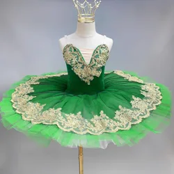 Green Sequined Ballet Tutus dress Children Swan lake Ballet Dancing Clothing Girls tutu dress Jazz Toddler dancewear Costumes