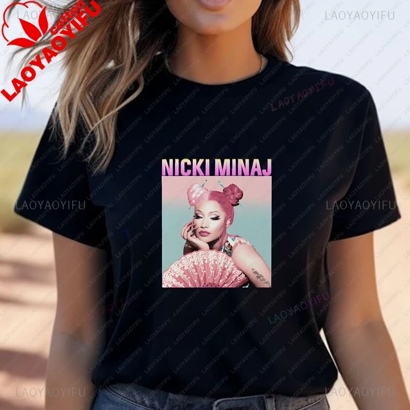 Rapper NICKI MINAJ Classic Poster Printed Women's Shirt, Everyday Casual Streetwear, Spring/summer Cotton 0 Neck T-shirt