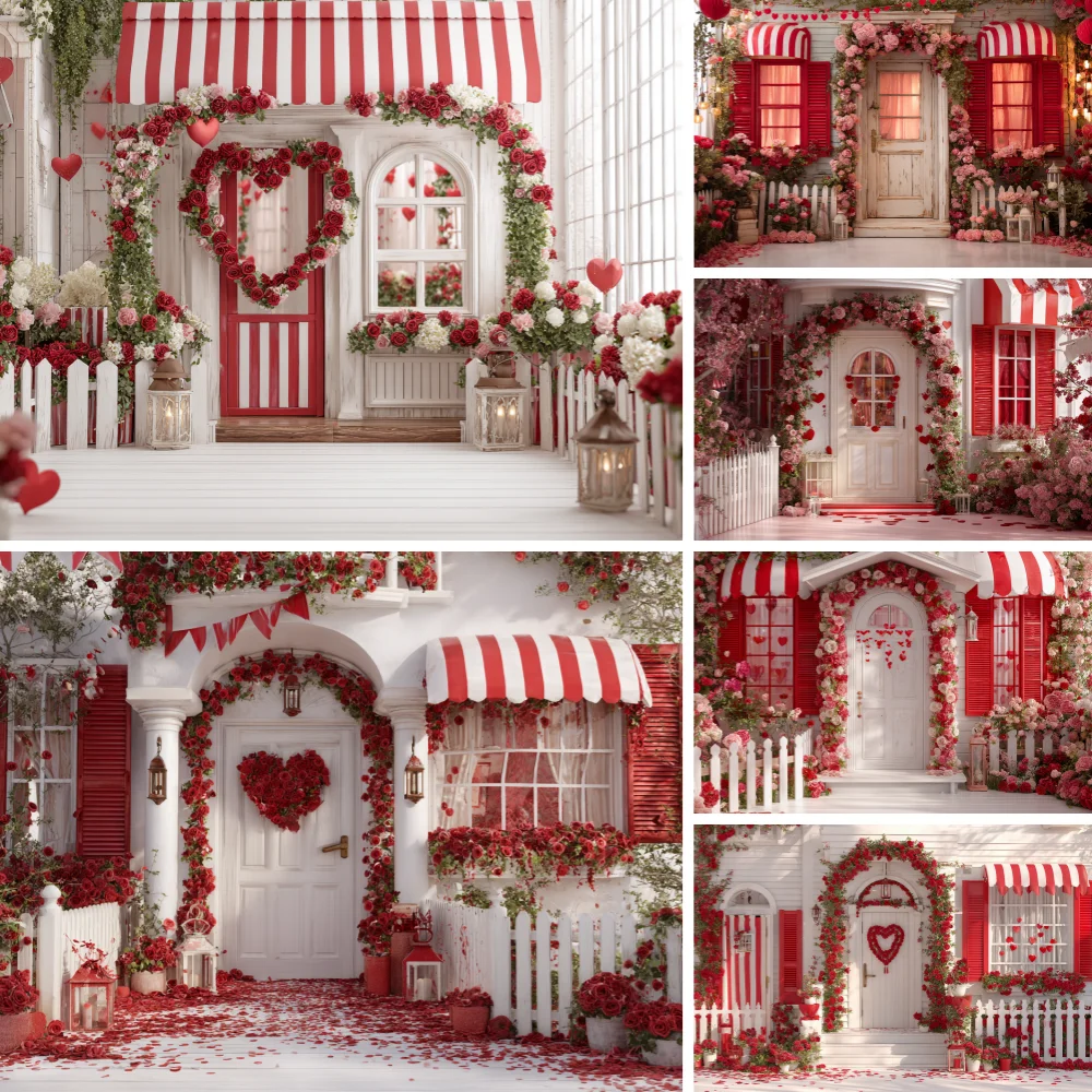 

Love Cake Shop Flowers Valentines Day Photography Background Sweet Cupcake Baby Family Couple Photo Shoot Props Party Decor Gift