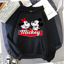 2025 Funny Disney Characters Mickey Mouse Women Pattern Hoodie Winter Outerwear Aesthetic Women Sweater Cheap Clothes Sale