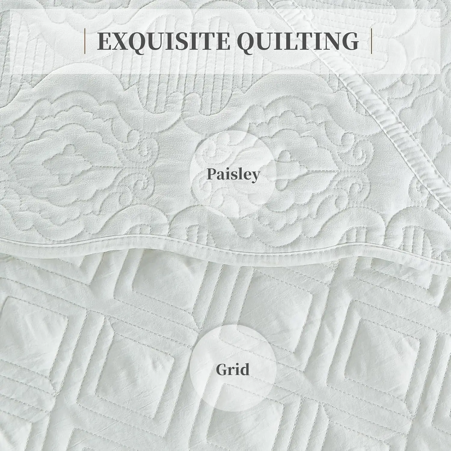 Kingsize Beddensprei Set Oversized Queen Bedsprei 106X96 Inch Kingsize Dekbed Set Lichtgewicht Dekbed Sets Met Shams Raster &