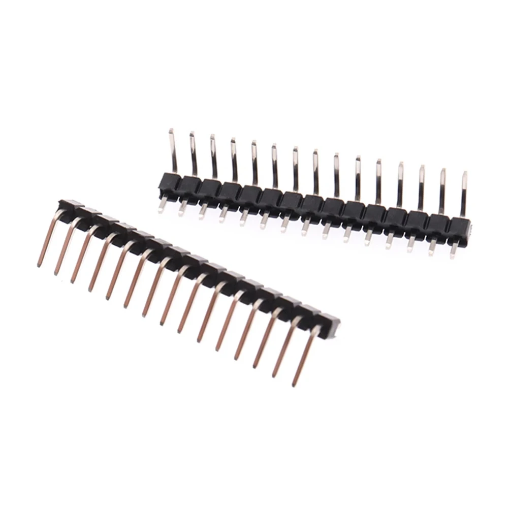 20pcs Needle Connector 2.54mm 2.0mm 1.27mm Pitch Straight Pin Curved Needle Right Angle Single Row Pin Header Connector 1X40P~2P