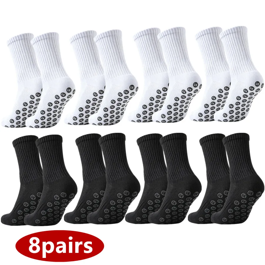 

5pairs Exercise Professional Men Women Non Slip Grip Towel Bottom Breathable Shockproof Football Soccer Athletic Sport Socks