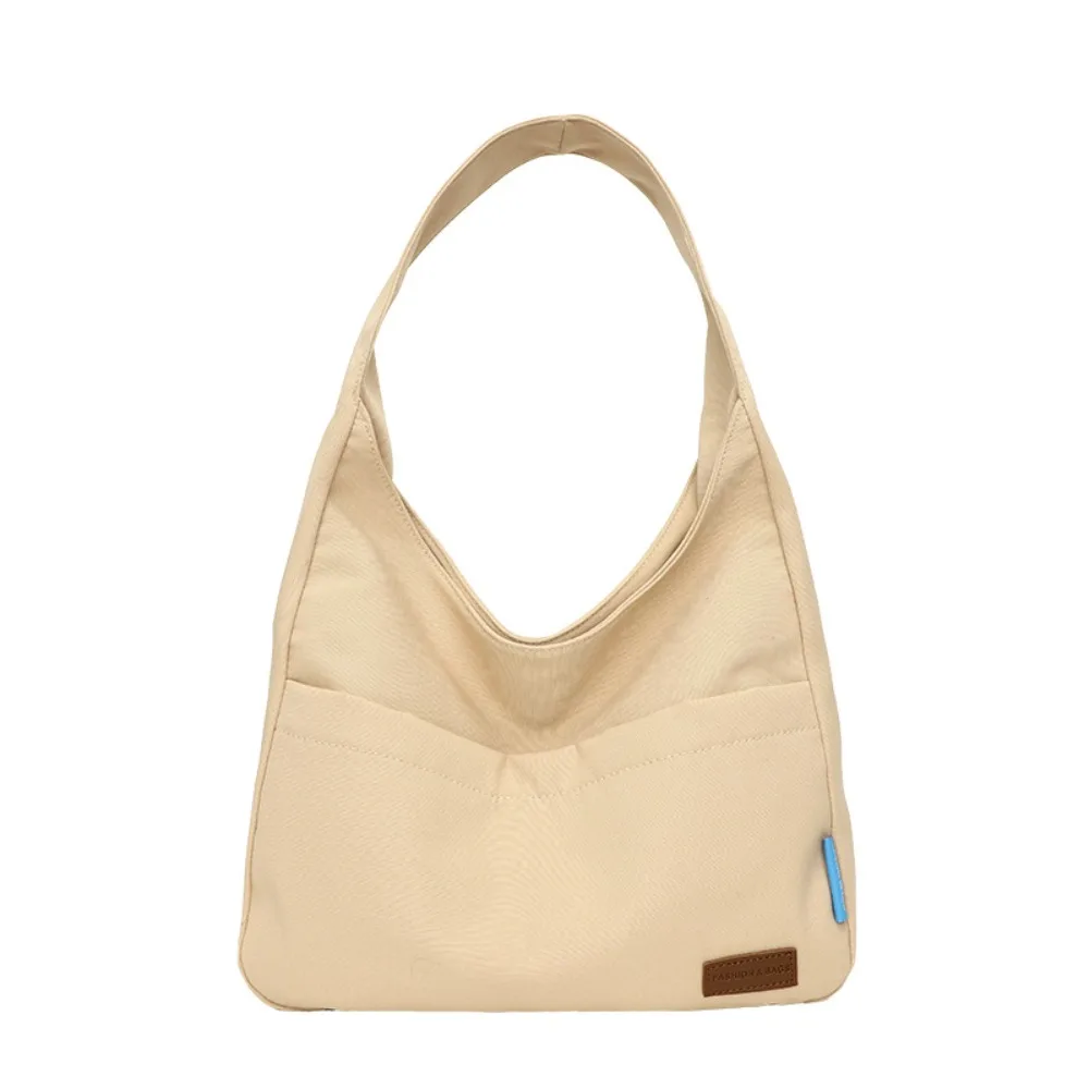 

Trendy Large Capacity Simple Tote Bags Square Pure Color Canvas Shoulder Bag Waterproof Underarm Bag Teens School Bag School