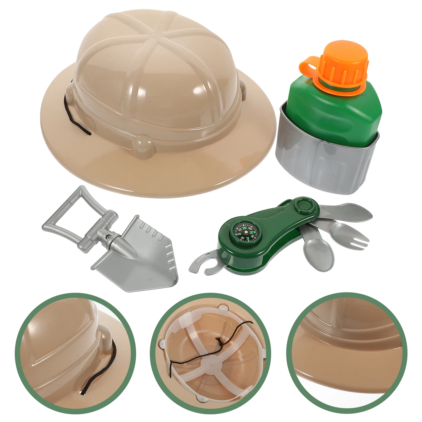 1Set Explorer Hat Props Lightweight Comfortable Jungle Role Tool Set Simulation Explorers Toy Cosplay Accessories