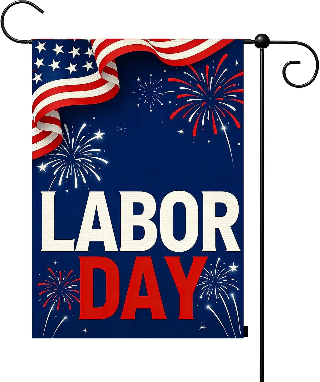 Happy Labor Day Garden Flag 12.5x18 Inch Vertical Double Sided Firework Background, Yard House Flag for Outdoor & Indoor jjp