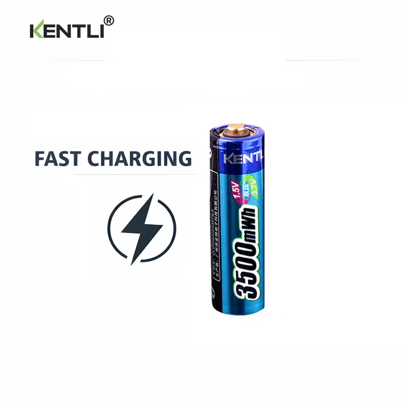 KENTLI 1.5v aa Rechargeable 3000mWh Lithium  Battery ，Manufacturers Direct Sales， For Cameras，Electric Toys
