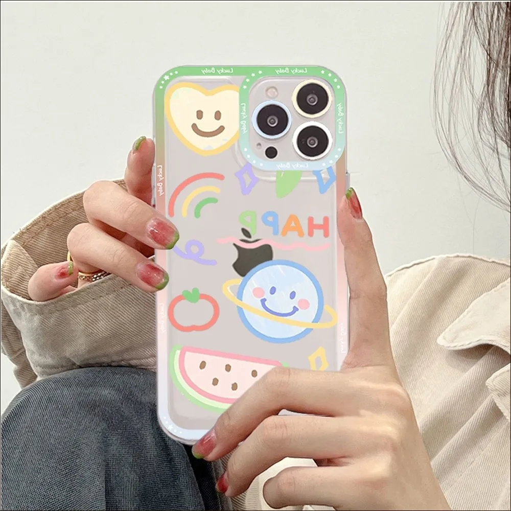 Rainbow Illustration Phone Case For IPhone 14 13 12 11 Pro Max XS X XR SE 2020 6 7 8 Plus Mini Protective Cover