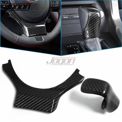 JOGON Carbon Fiber Car Interior Steering Wheel Strip With Head Knob Panel Trim For LEXUS IS300 IS350 IS500 2014-2022 RC300 RC350