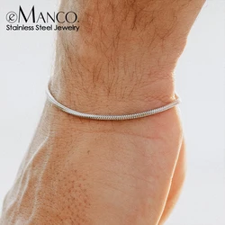 eManco 1.5MM Square chain Bracelet Men's Titanium steel Bracelet simple  Simple new Jewelry Wholesale direct Marketing