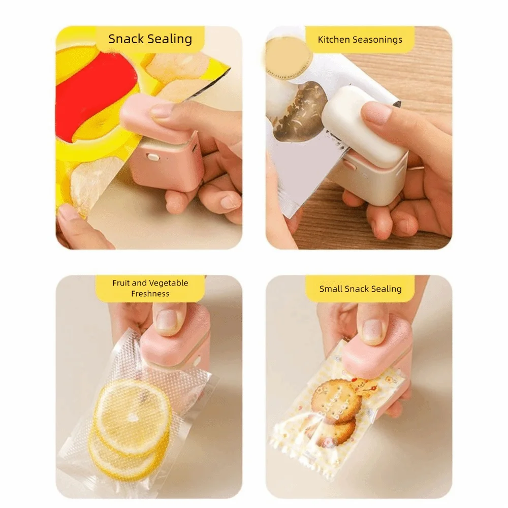 

Plastic Mini Sealing Machine USB Rechargeable Handheld Heat Sealer Magnetic Keep Fresh Packaging Sealer Refrigerator