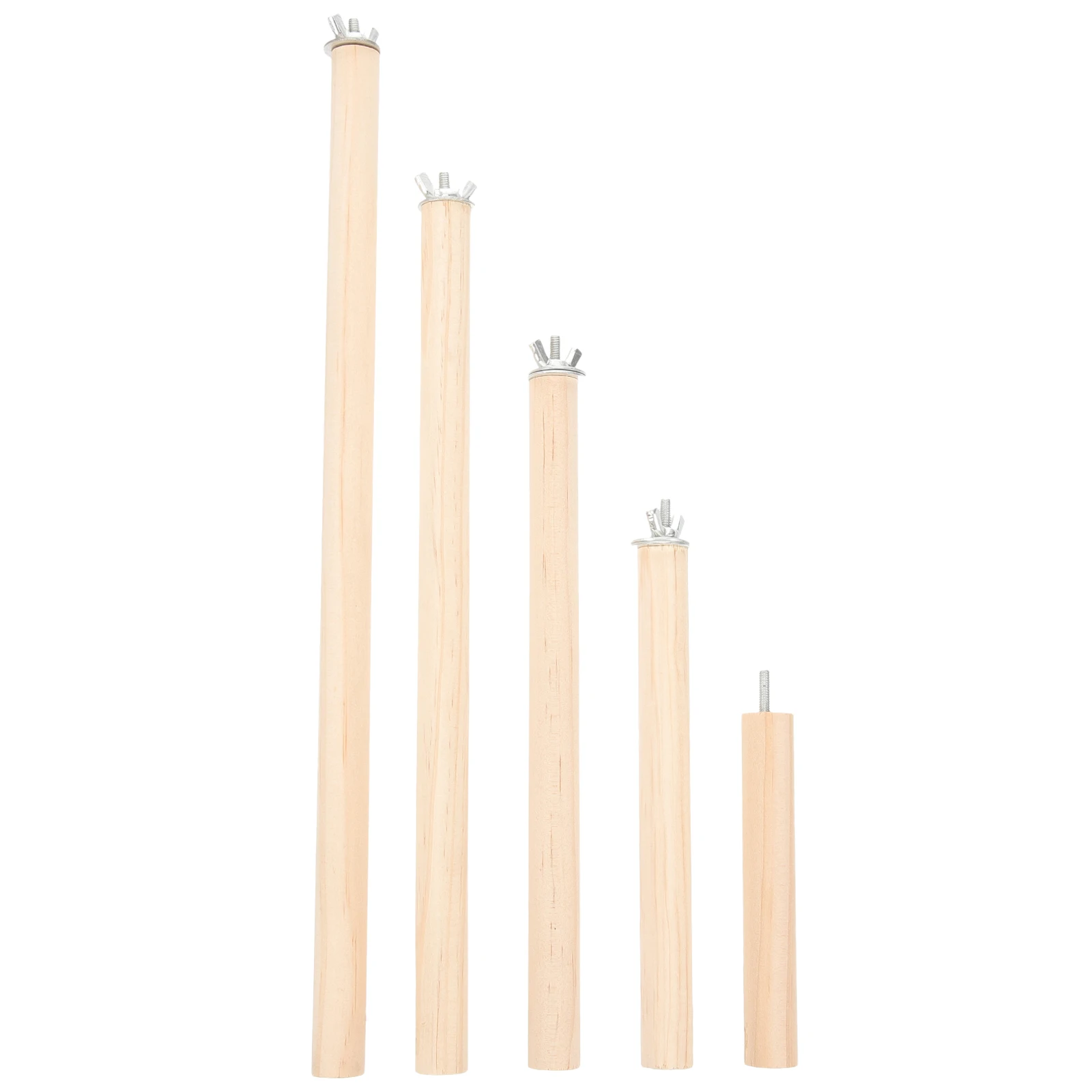 

5pcs Cage Perches Natural Wood Perch For Parakeet Parrot Wooden Standing Rods Perches For Bird Cages Bird Accessories