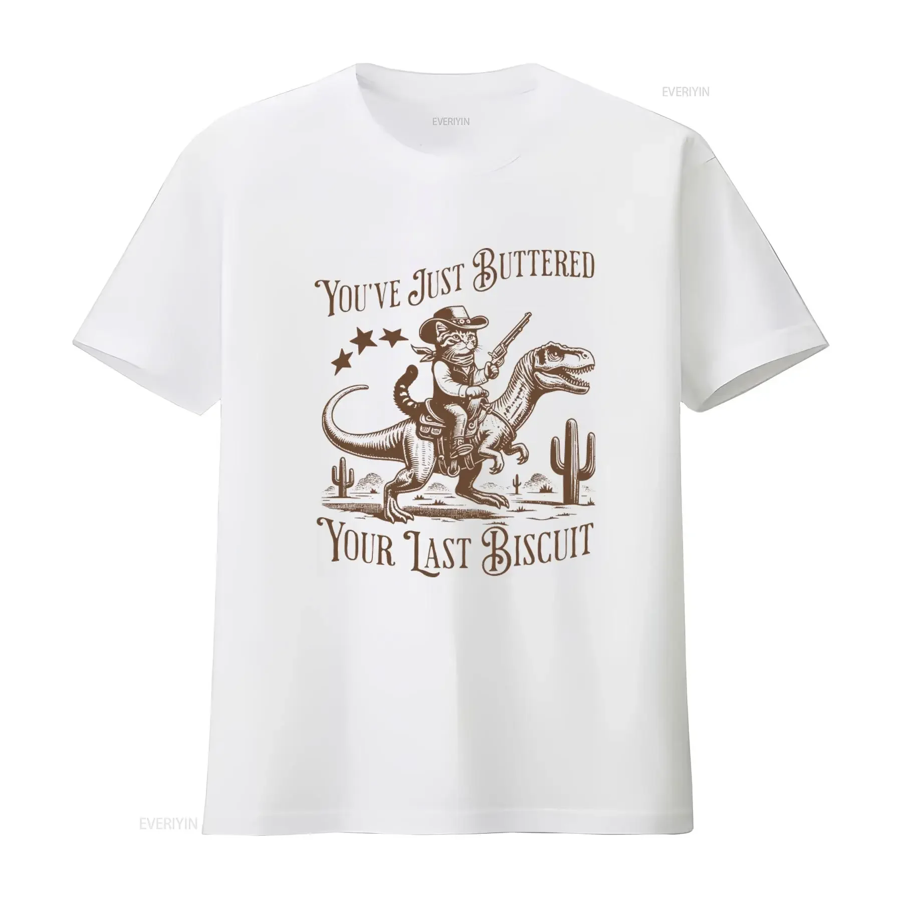 Vintage Funny Cowboy Cat T Shirt You've Just Buttered Your Last Biscuit Meowdy Partner Sarcastic Design vintage Washed