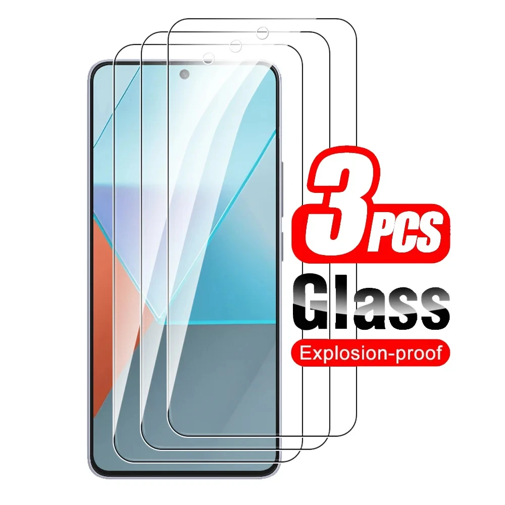 3pcs Full Cover HD Tempered Glass For Xiaomi Redmi Note 13 12 11 10 9 Pro Max 13C 12C 10C 9C 9A 9T 11S 10S 9S Screen Protector