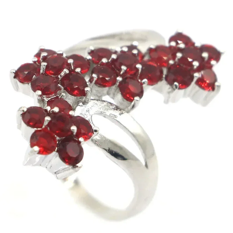 5 جرام مخصص 925 الصلبة خاتم فضة استرليني بيان جديد ايوليت البرتقال السبيسارتين العقيق الأحمر الدم الياقوت مجوهرات للمرأة #4