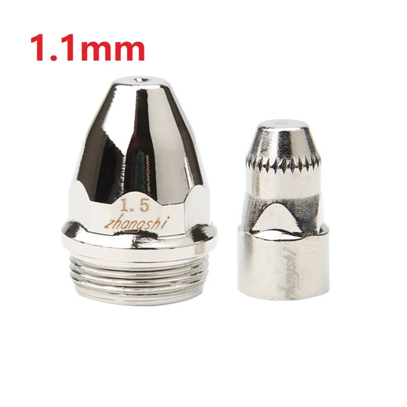 ตัดไฟฉาย Part Electrode หัวฉีด 1.1 มม./1.3 มม./1.5 มม./1.7 มม.ออกซิเจนฟรีทองแดงเงินสําหรับ CUT-70 CUT-80 CUT-100