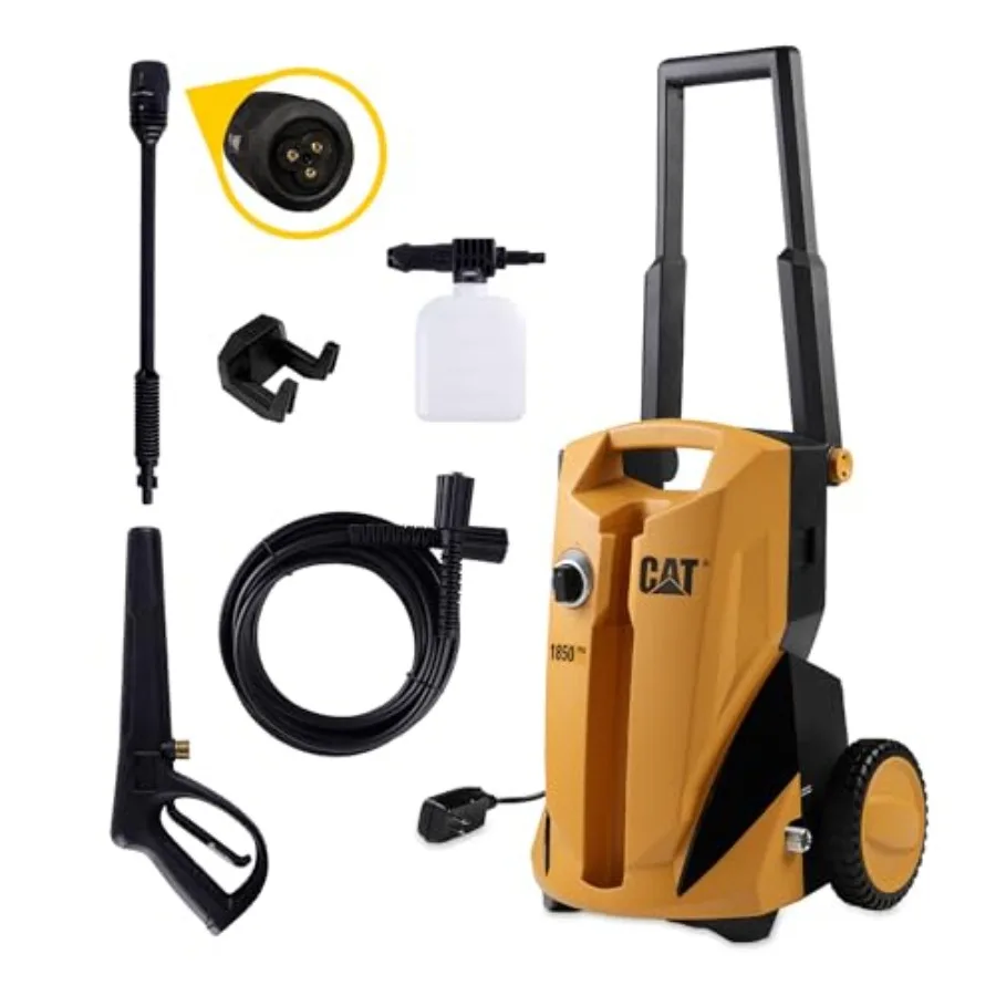 

Электрическая мойка высокого давления 1850 PSI, 1.4 GPM с 20-футовым шлангом высокого давления, пистолетом быстрого соединения, насадкой 3-в-1, пеногенератором и водяной насадкой