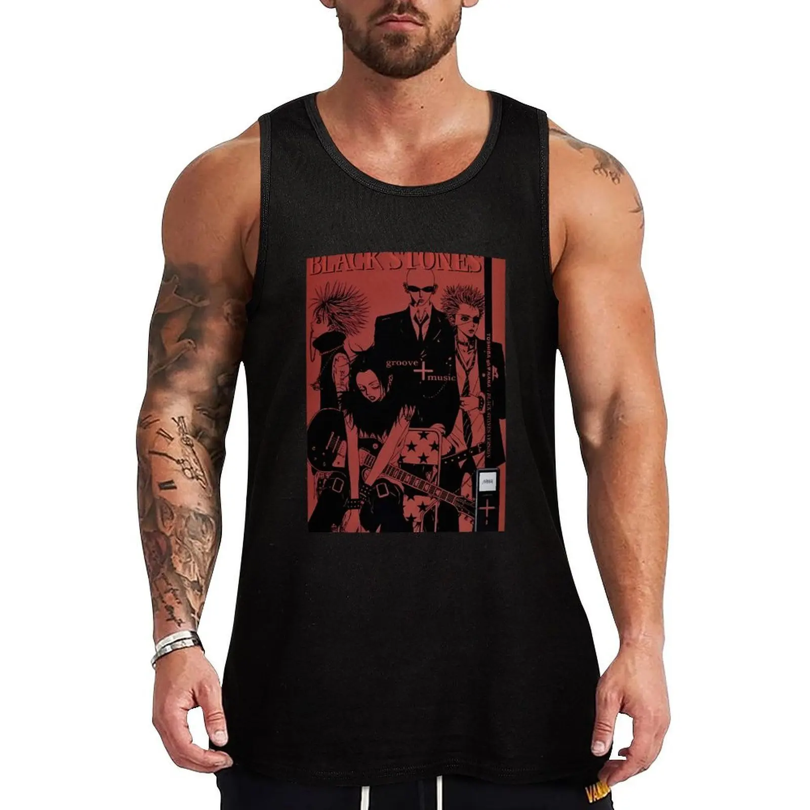 

Nana The Black Stones Band Spread #6 Tank Top Casual Sleeveless Tank Top Loose Fit Daily Wear