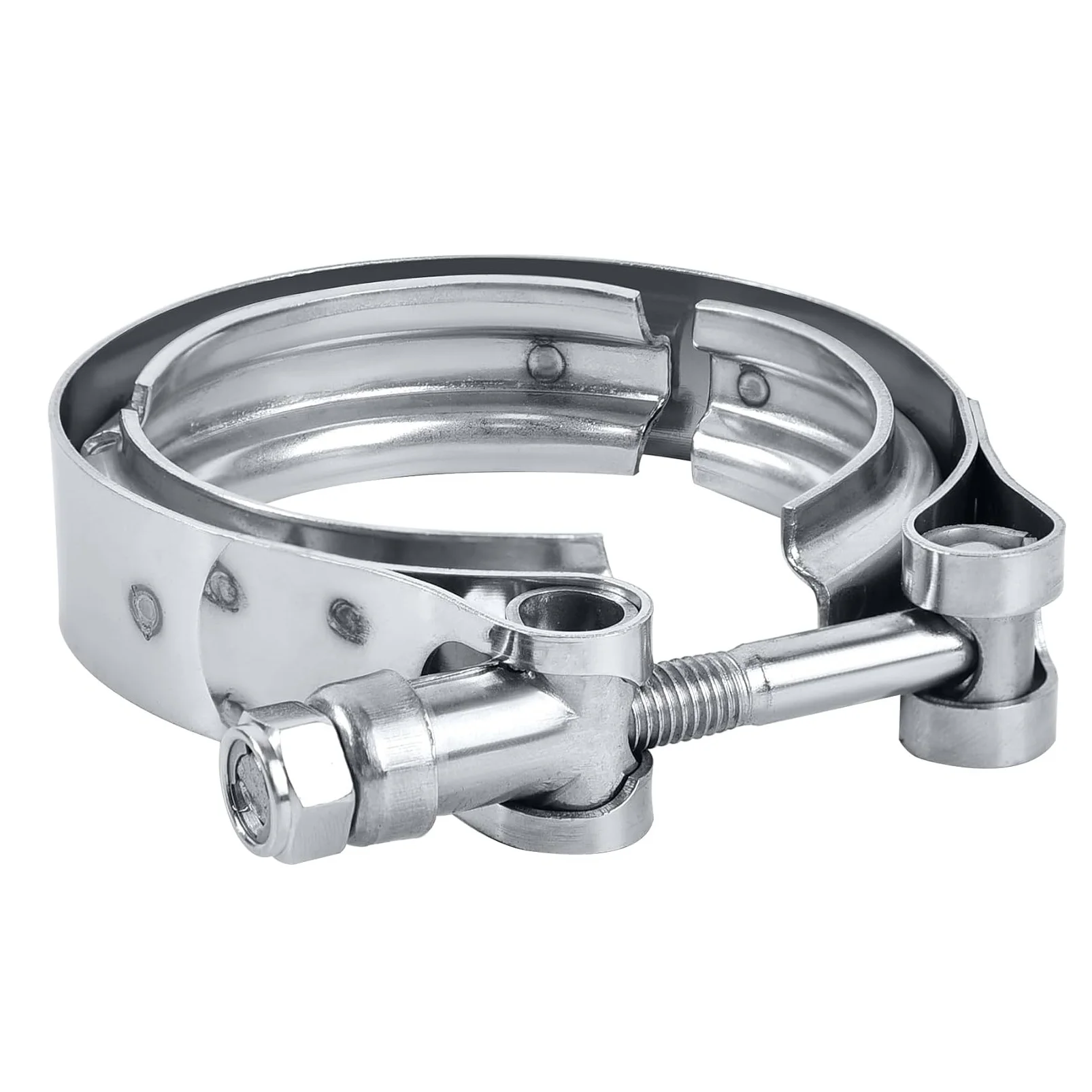 2pcs V Band Clamp 1.5-5 Inch 304 Stainless Steel, for Turbo Exhaust Downpipe, Racing Ford Pickup Truck Exchange Exhaust Systems