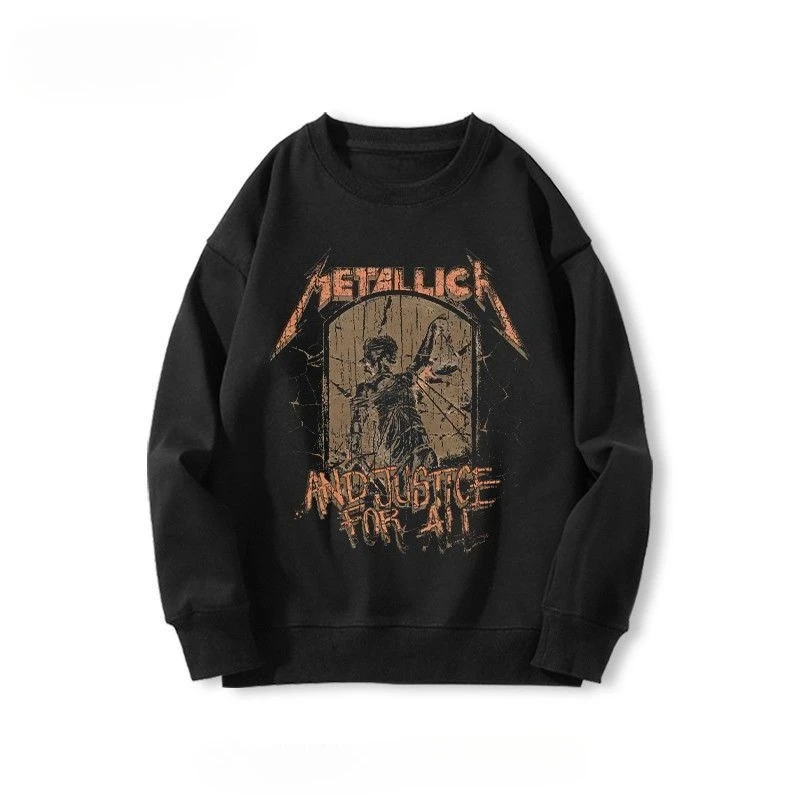 ميتاليكا البلوز الرجال النساء بلوزات هوديس المعادن روك باند Y2k البلوز بلوزات كبيرة الحجم ماركة الملابس الرجال الشارع الشهير