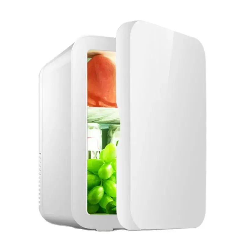 Mini Home Refrigerador, Viagem Auto-condução, Frigorífico Doméstico, Branco, Rosa, Azul, Pequeno Frigorífico, Uso na Mesa, 8L