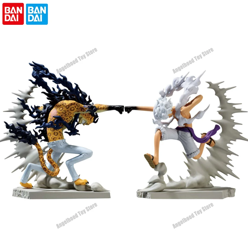 Original Bandai One Piece Nika Luffy Vs Awakening Lucci Action figure Battle Light Scene Anime Doll Gear5 Serie Collection Gift