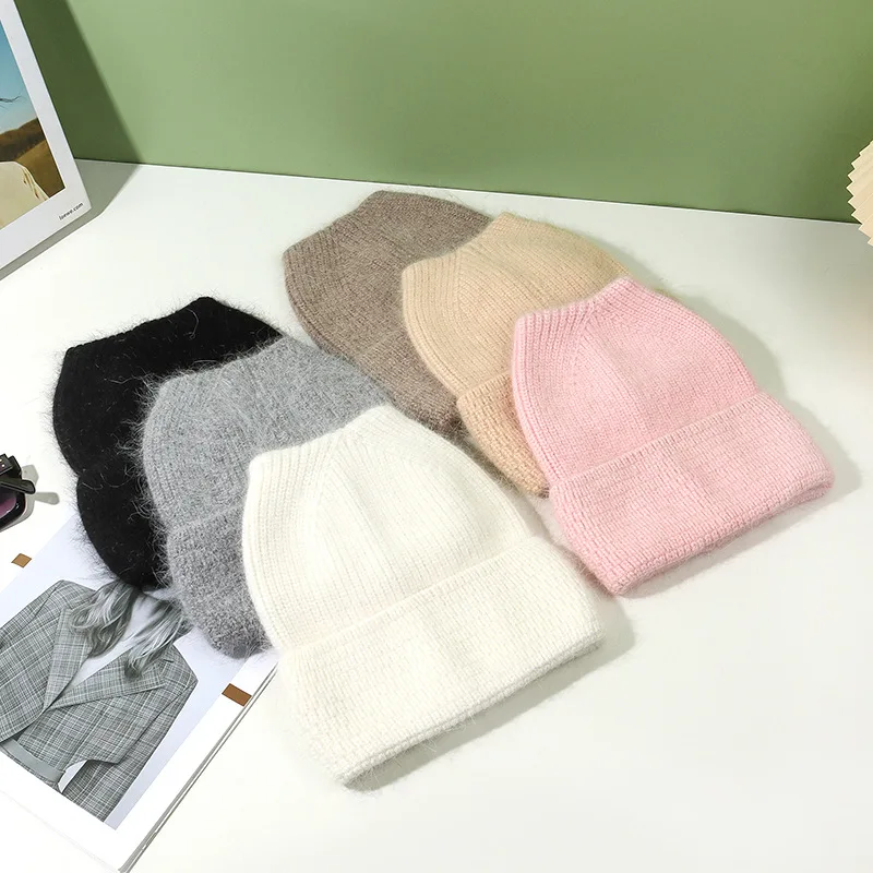 VISROVER 9 colorways rabbit fur cat ears woman winter hat solid color autumn beanies best matched Warm soft bonnet skullies Gift