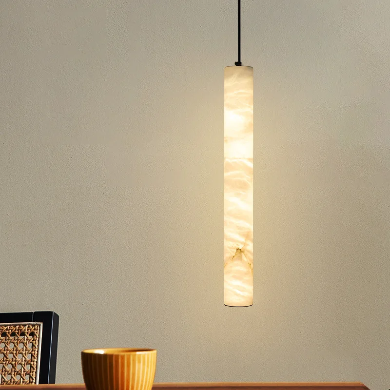 Modern All Copper Marble Pendant Light LED Living Room Restaurant Bar Counter Bedroom Bedside