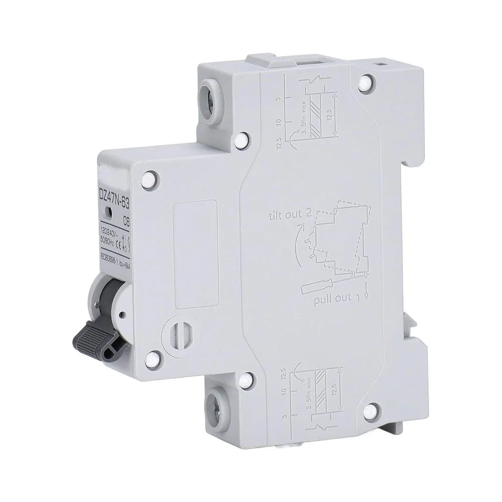 20A Single Pole C20 Type C Miniature Circuit Breaker for AC Lighting and Outlet Circuits 120V 240V 50 60Hz 3 Pack DIN Rail Mount