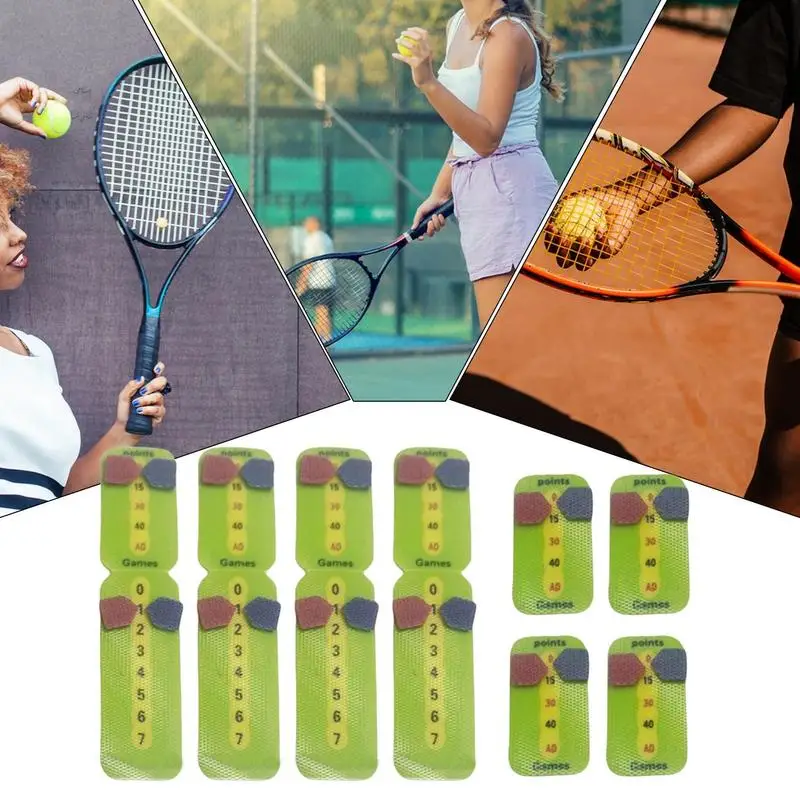 Kartu skor raket tenis, papan skor kecil untuk menjaga skor poin sobek dengan mudah tanpa lem, papan skor Pickleball, papan skor tenis