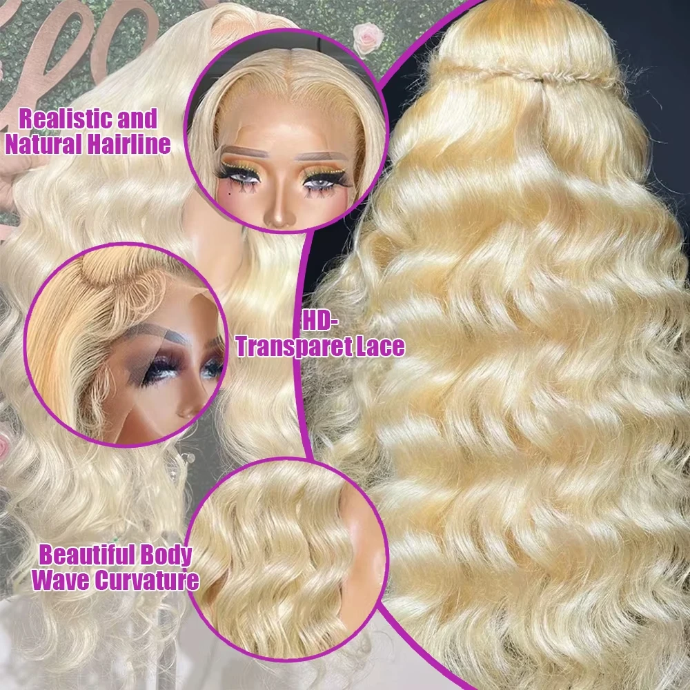 شعر مستعار أمامي من الدانتيل 3 - مراجعة 613 Blonde Body Wave Lace Front Wig وسعره