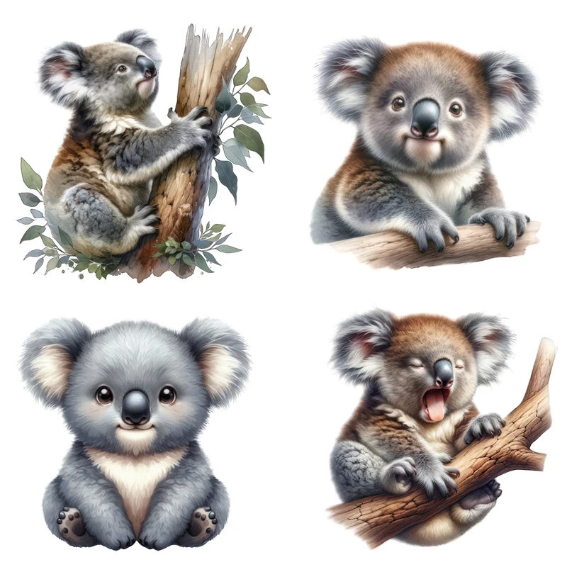 Three Ratels QB60 Leisure koala animal stickers kid's bedroom decoration  bathroom toilet decals car hood stickers