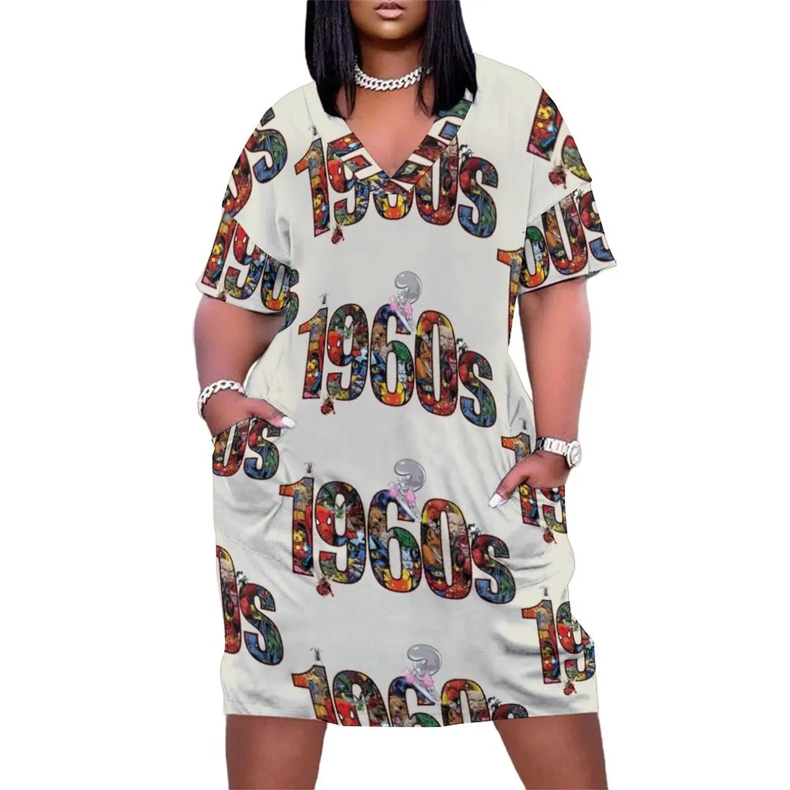 The 1960s Loose Pocket Dress Long dress Aesthetic clothing dress for women 2024 women