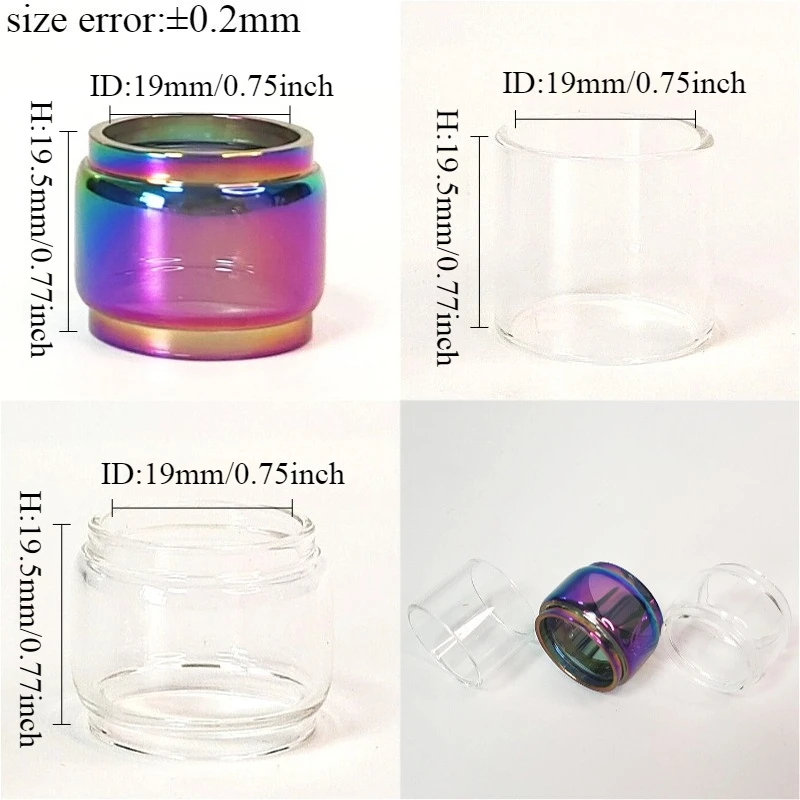 Straight Bubble Glass Tube for Brit One Mini Kit Tarot Baby Moonshot RDTA Stick Prince Baby Kit Pen 22 V2 Tfv8 Tfv12 BabyPrince
