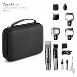 Hair Clipper Case for Wahl Andis, 2pcs Barber Trimmer Organizer Bag Compatible With Ufree Novah Fadeking, Travel Black Case Only
