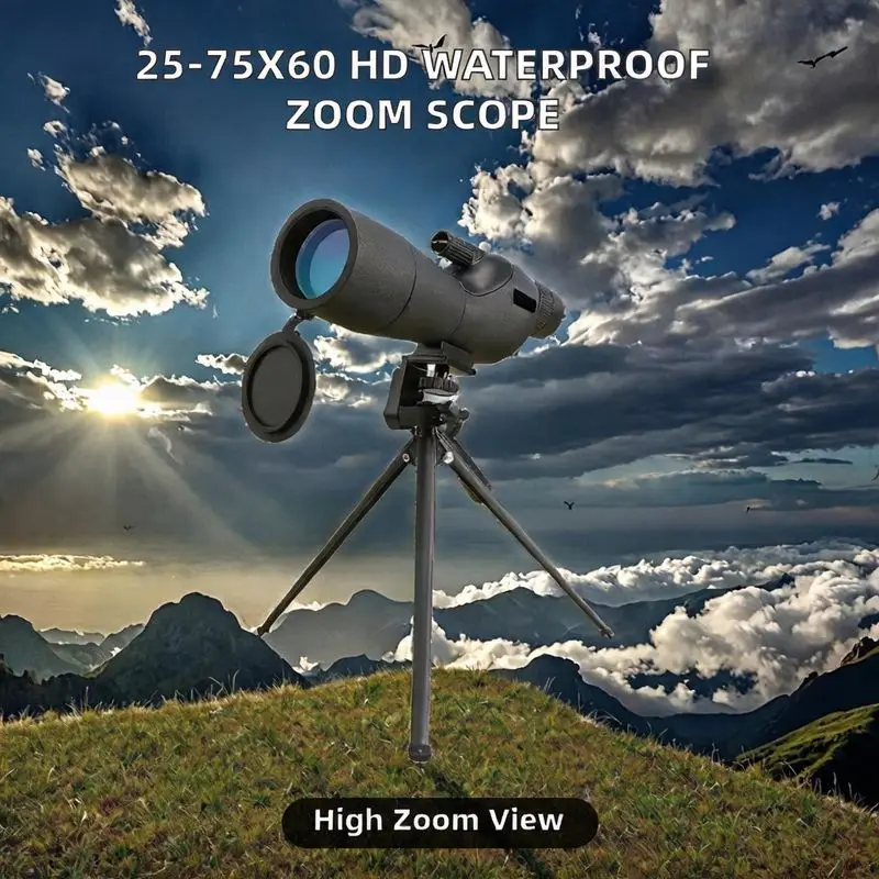 High Power High Definition Zoom Telescope BAK4 Prism FMC Coating, Manual Focus 200m Waterproof, Bird Watching Outdoor Portable