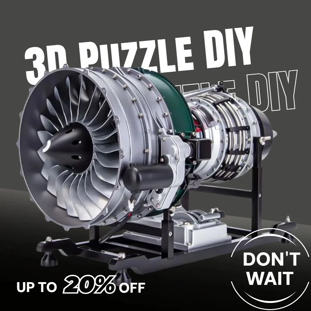 

1000+ Parts TECHING Aviation Twin Shaft Turbofan Engine DIY Kit 1/10 Metal Jet Turbine Engine Assembly Model Toy Gift