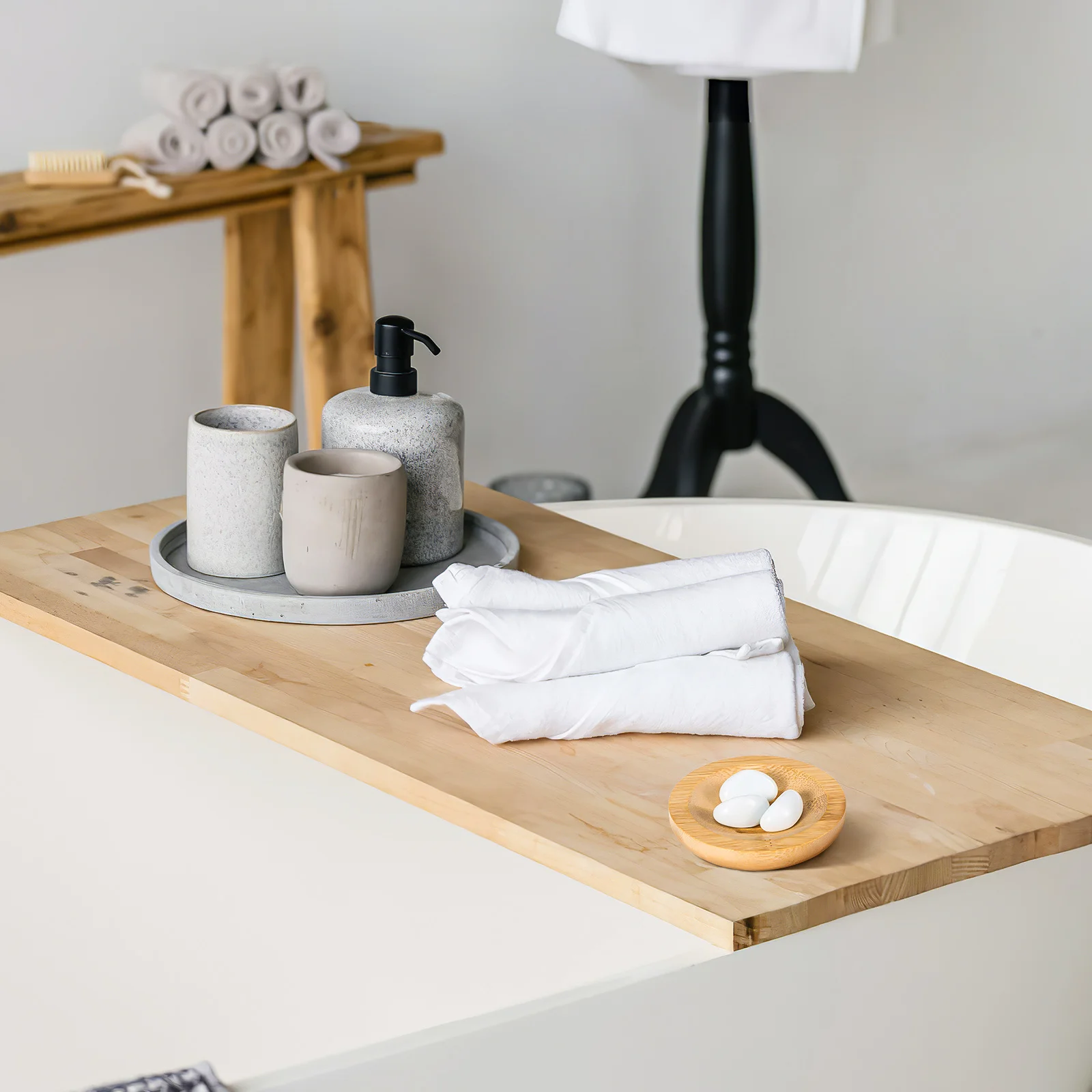 

2Pcs Heavy Duty Bamboo Soap Tray Anti Slip Base Hollow Design Soap Dish for Bathroom Shower Sink Storage Solution