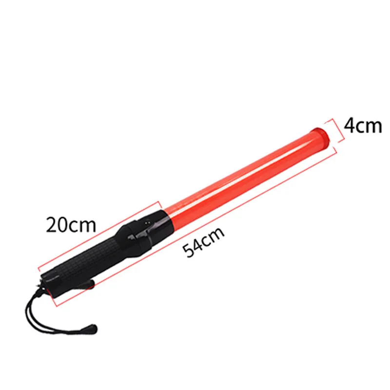 KOOJN 54cm Rechargeable Traffic Flashing Stick Warning Command Stick Construction Signal Light Emitting Stick LED Fluorescent