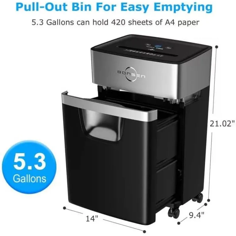 16-Sheet Heavy Duty Paper Shredder for Office， Cross-Cut CD Shredder, Anti-Jam & Quiet Shredder for Home Office