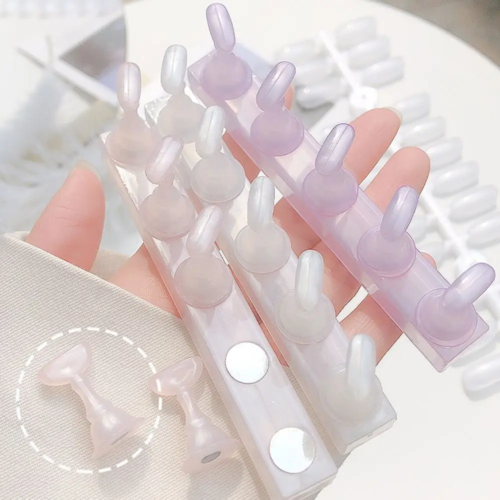 1Set Jelly False Nail Tips Practice Trainning Display Stand Holder Base Crystal Nail Art Polish Display Manicure Tools