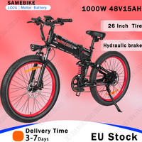 E-bicycle 1000W Powerful Motor 48V15AH Battery Hydraulic Brake Electric Bike Folding 26*3 Inch Off-road All-terrain Tire E Bike