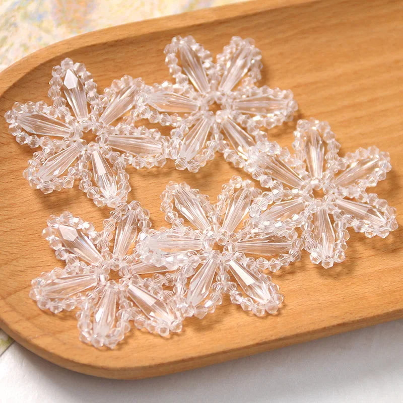 1pcs hand-woven Transparent Snow Resin earrings Pendants Charms for Jewelry Making DIY Necklace Accessories