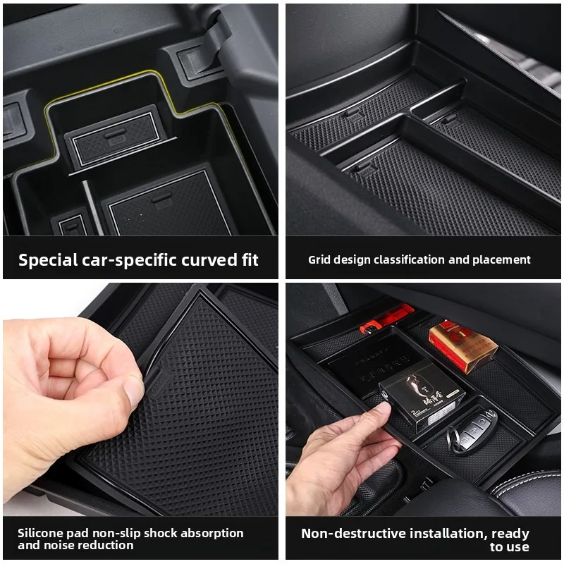 لنيسان X-Trail 2021 2022 2023 2024 وحدة التحكم المركزية للسيارة مسند الذراع صندوق تخزين أشتات الطبقات ترتيب صينية الملحقات الداخلية #3