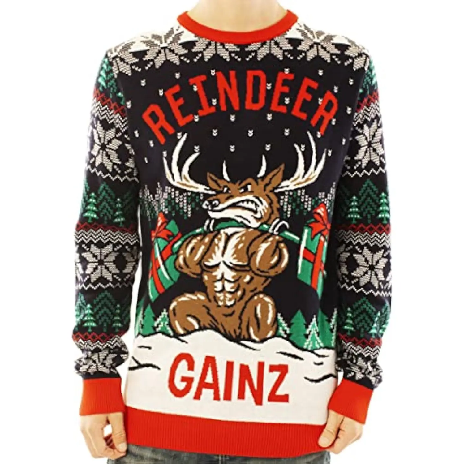 

2024 Ugly Christmas Party Knitted Ugly Christmas Sweater for Men and Women - Reindeer & Animals