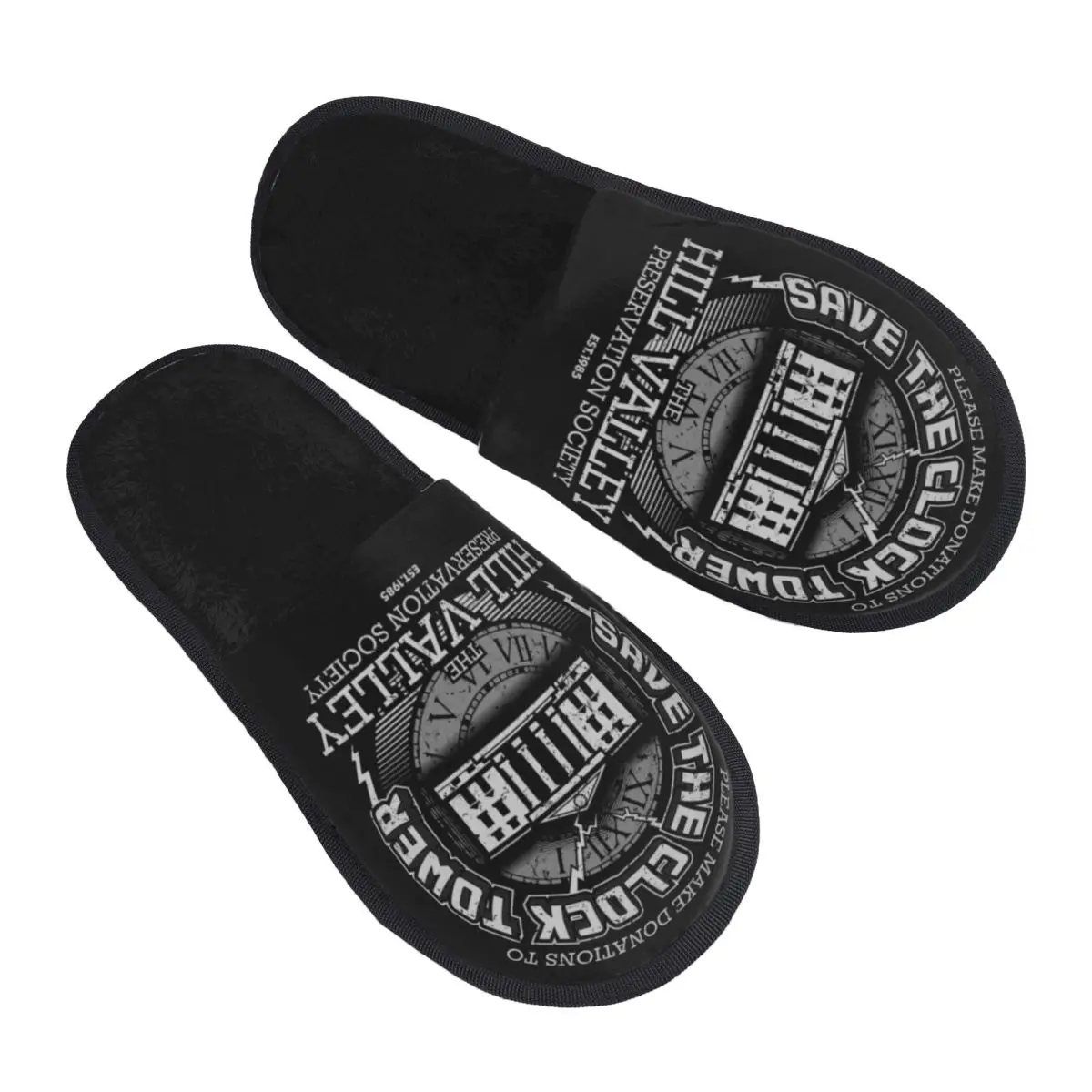 

Save The Tower Guest Slippers for Hotel Women Custom Print Back To The Future House Slipper