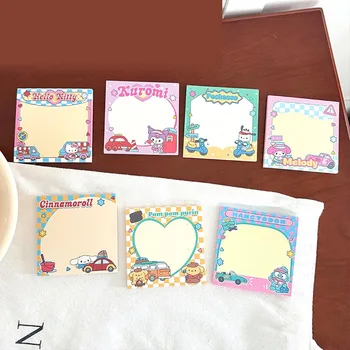 8 adet/grup Sanrio otobüs Memo Pad Pochacco Kitty Hangyodon yapışkan not kırtasiye etiket not defteri planlayıcısı Sticker sonrası okul malzemeleri