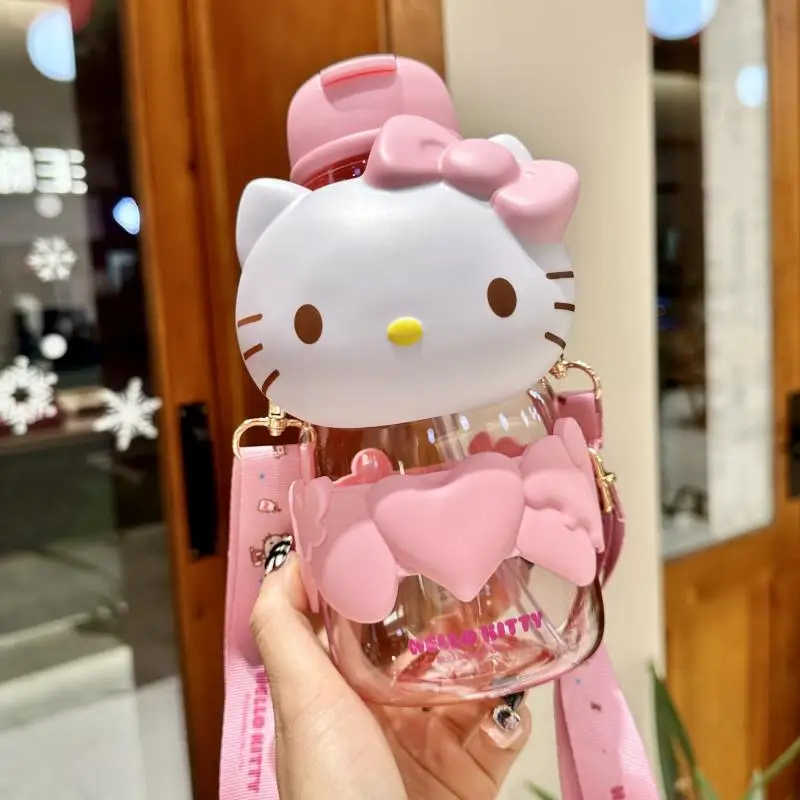 

Kawaii Hello Kitty портативная большая емкость чашка для воды Sanrio Cinnamoroll My Melody Kuromi 850 мл детская чашка